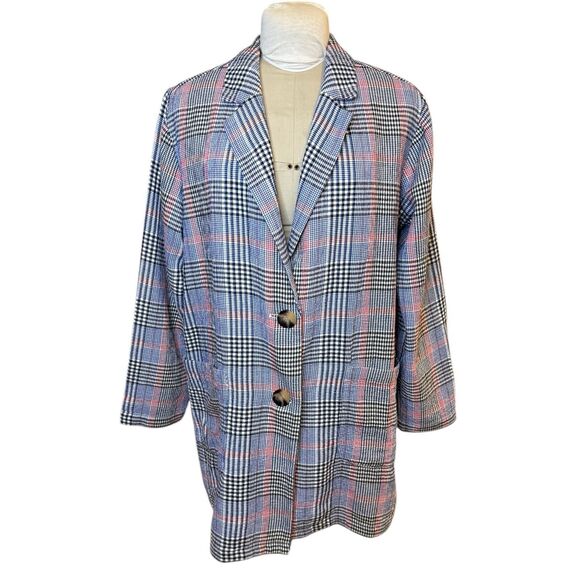 J. Jill Barleymult Plaid Oversized Textured Boyfriend Blazer Sz. XL - Picture 1 of 11
